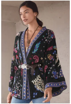 Clearance Johnny Was Elletra Kimono Reversible Black