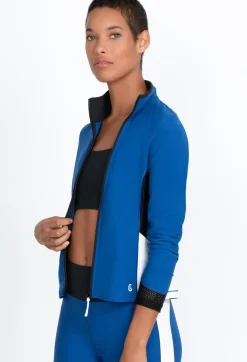 Sale Johnny Was Endurance Mesh Zip Jacket True Blue