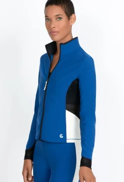 Sale Johnny Was Endurance Mesh Zip Jacket True Blue