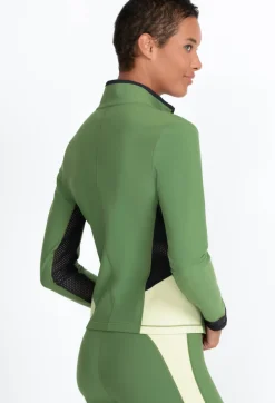 Clearance Johnny Was Endurance Mesh Zip Jacket Bronze Green