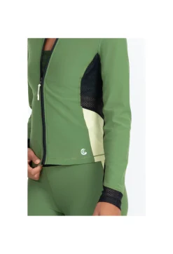 Clearance Johnny Was Endurance Mesh Zip Jacket Bronze Green