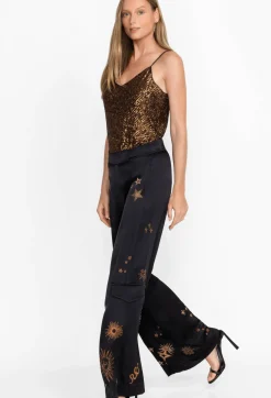 Outlet Johnny Was Estrella Wide Leg Cargo Pant Black