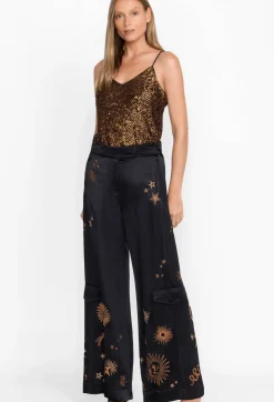 Outlet Johnny Was Estrella Wide Leg Cargo Pant Black