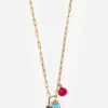 Outlet Johnny Was Feather Charm Necklace Multi