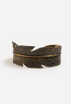 Sale Johnny Was Feather Cuff Bracelet Brass