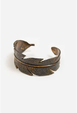 Sale Johnny Was Feather Cuff Bracelet Brass
