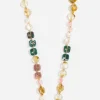Outlet Johnny Was Flat Stone Bead Necklace Multi
