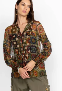 Sale Johnny Was Flavie Mesh Blouse Multi