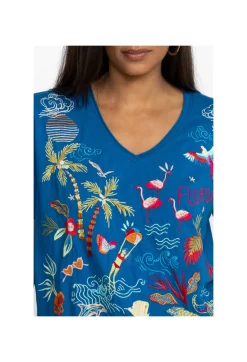 Clearance Johnny Was Florida Everyday Tee Mykonos Blue