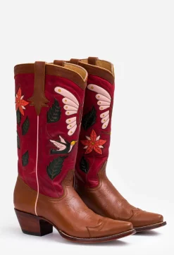 Johnny Was Garden Cowboy Boot Red