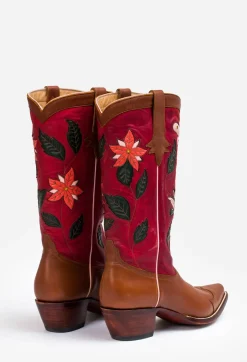 Johnny Was Garden Cowboy Boot Red