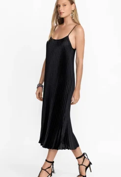 Clearance Johnny Was Gemma Pleated Midi Dress Black