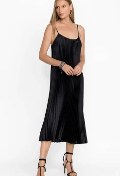 Clearance Johnny Was Gemma Pleated Midi Dress Black