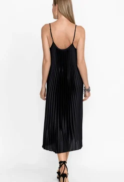 Clearance Johnny Was Gemma Pleated Midi Dress Black