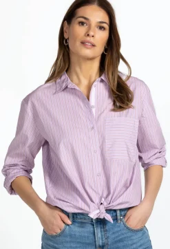 Outlet Johnny Was Giana Relaxed Pocket Shirt Stripe
