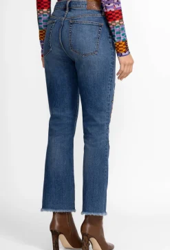 Johnny Was Griffin Cropped Baby Boot Jean Vintage Aged Destroyed Wash