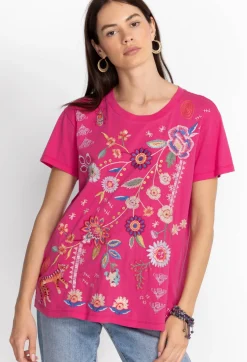 Online Johnny Was Griffin Easy Fit Tee Flamingo Pink