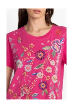 Online Johnny Was Griffin Easy Fit Tee Flamingo Pink