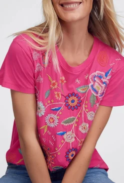 Online Johnny Was Griffin Easy Fit Tee Flamingo Pink