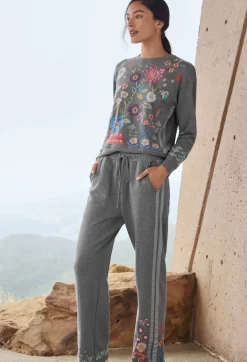 Discount Johnny Was Griffin Wide Leg Ribbon Pant Dark Heather