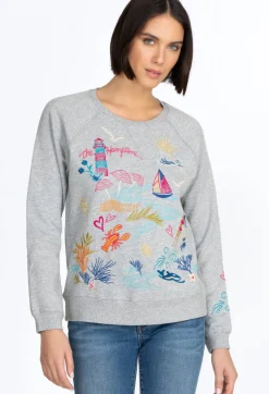 Hot Johnny Was Hamptons Raglan Sweatshirt Light Heather Gray