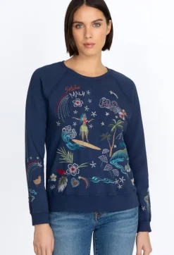 Hot Johnny Was Hawaii Raglan Sweatshirt Navy