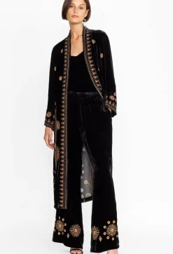 Johnny Was Heidi Velvet Kimono Coat Black