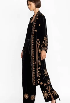 Johnny Was Heidi Velvet Kimono Coat Black