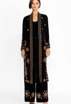 Johnny Was Heidi Velvet Kimono Coat Black