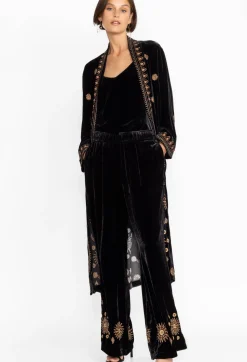 Sale Johnny Was Heidi Velvet Wide Leg Pant Black