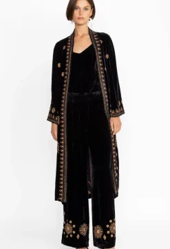 Sale Johnny Was Heidi Velvet Wide Leg Pant Black