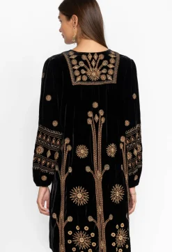 Hot Johnny Was Heidi Velvet Yoke Dress Black