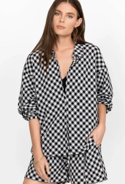 Hot Johnny Was High Low Button Shirt Multi
