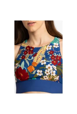 New Johnny Was High Neck Cutout Sports Bra Teebee