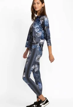New Johnny Was High Waist Sculpting Legging Grey Peony
