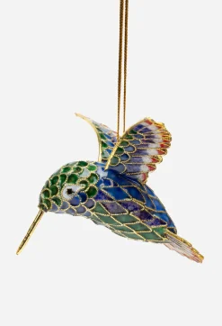 Johnny Was Hummingbird Cloisonne Ornament Gold