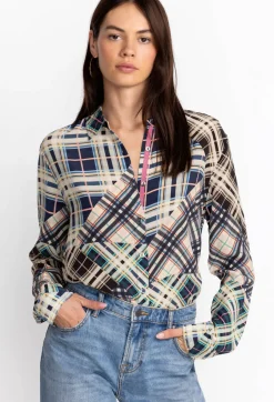 Best Johnny Was Idora Patchwork Button Down Shirt Multi