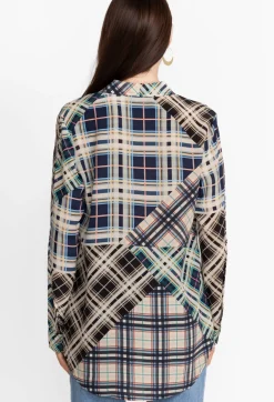 Best Johnny Was Idora Patchwork Button Down Shirt Multi