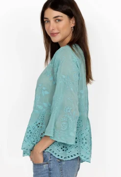 New Johnny Was Ingrid Reveka Blouse Marine Blue