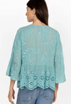 New Johnny Was Ingrid Reveka Blouse Marine Blue