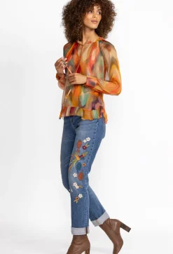 Sale Johnny Was Isabella Boyfriend Jean Vintage Aged Destroyed Wash