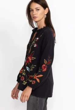 Hot Johnny Was Isabella Field Blouse Black