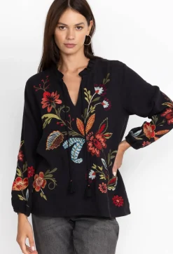 Hot Johnny Was Isabella Field Blouse Black