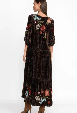 Discount Johnny Was Isabella Velvet Tiered Dress French Leopard