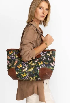 Best Johnny Was Italian Leather Tote Midnight Mariposa