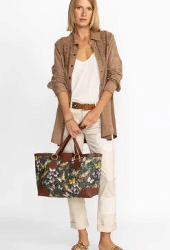 Best Johnny Was Italian Leather Tote Midnight Mariposa