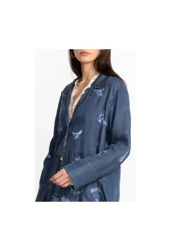 New Johnny Was Jazmine Duster Coat Denim Blue