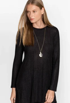 Hot Johnny Was Jenna Metallic Tunic Black