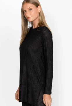 Hot Johnny Was Jenna Metallic Tunic Black
