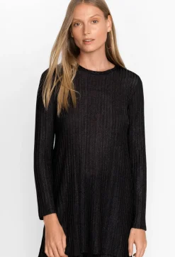 Hot Johnny Was Jenna Metallic Tunic Black